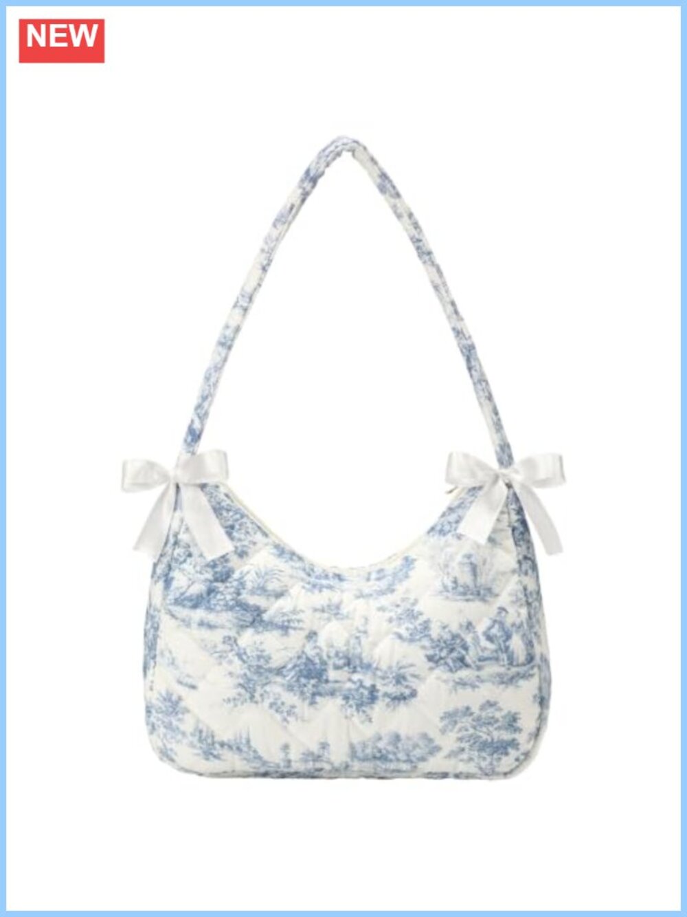 Quilted Cotton Crossbody Shoulder Bag Cottagecore Floral Print